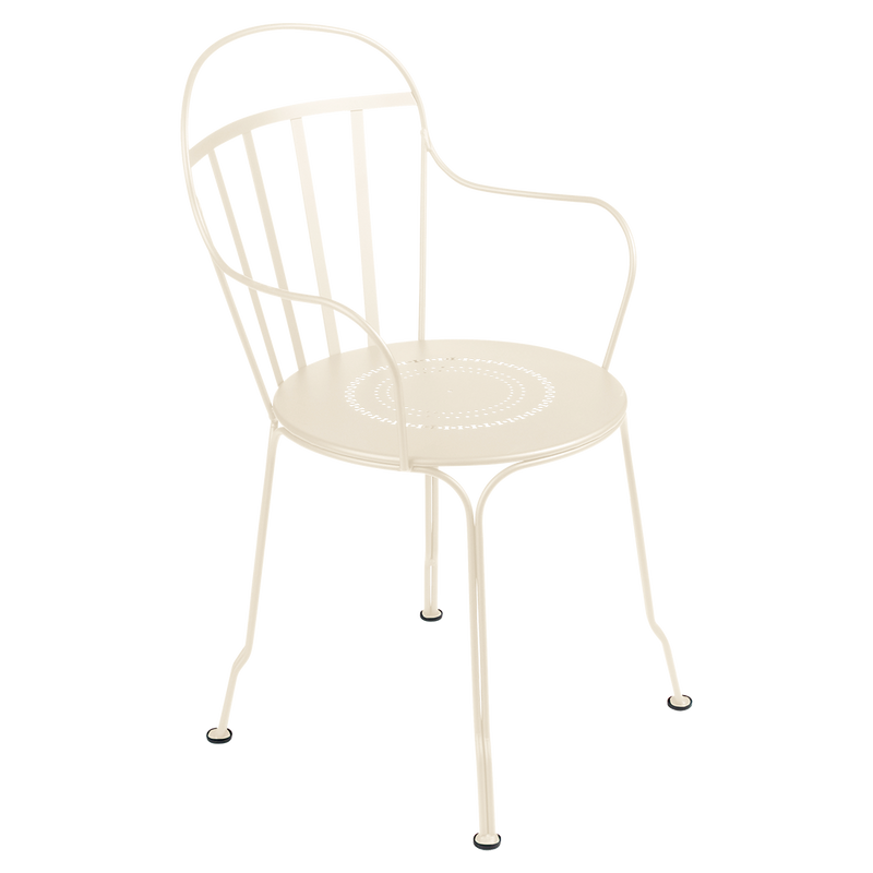Load image into Gallery viewer, Fermob Louvre Armchair in Latte Beige – stackable metal garden armchair in powder-coated steel