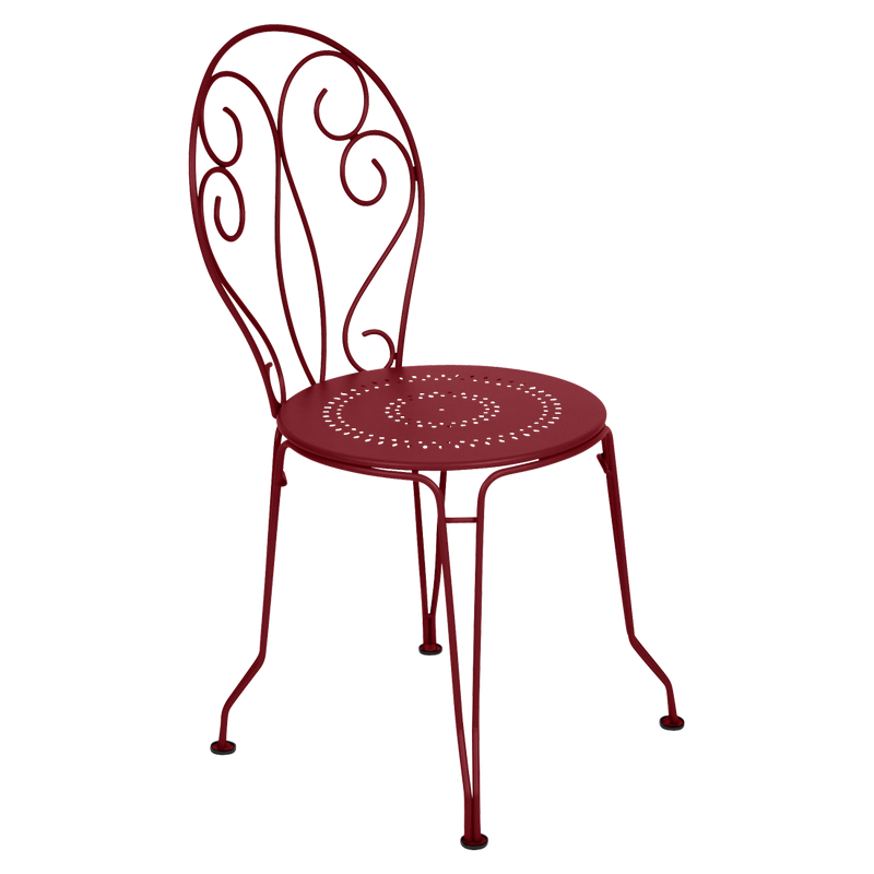 Load image into Gallery viewer, Fermob Montmartre Chair in Chilli – stackable steel bistro garden chair with scrollwork back