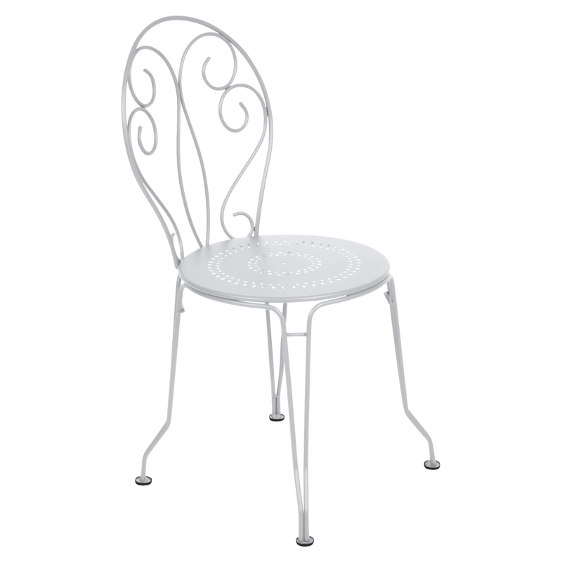 Load image into Gallery viewer, Fermob Montmartre Chair in Cotton White – stackable steel bistro garden chair with scrollwork back