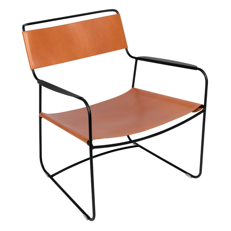 Load image into Gallery viewer, Fermob Surprising Leather Low Armchair in Liquorice