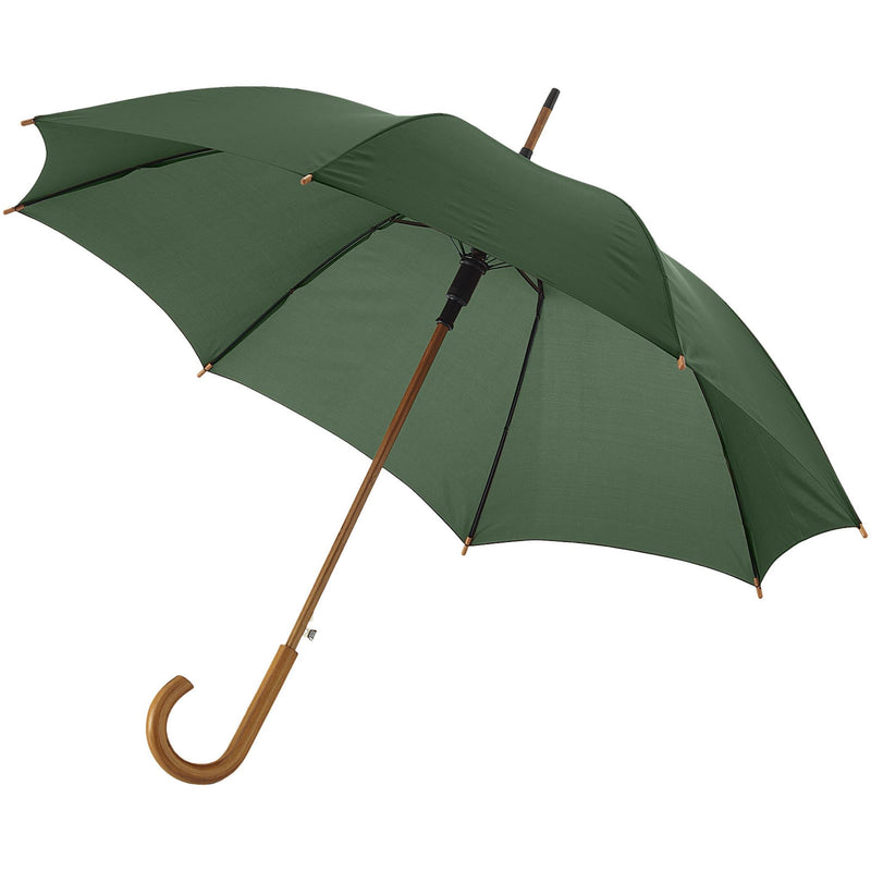 Load image into Gallery viewer, 23" Auto open umbrella pack of 25 Custom Wood Designs __label: Multibuy forestgreenumbrellawoodhandlecustomwooddesigns_b1eea6ad-e8ee-4d53-b896-b5a57a92cc84