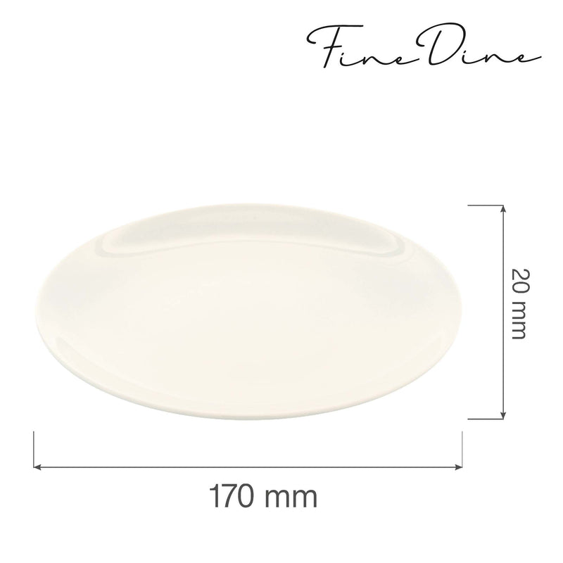 Load image into Gallery viewer, Fine Dine 170mm rimless plate with smooth edges, showcasing a sleek, minimalist design perfect for modern table settings.