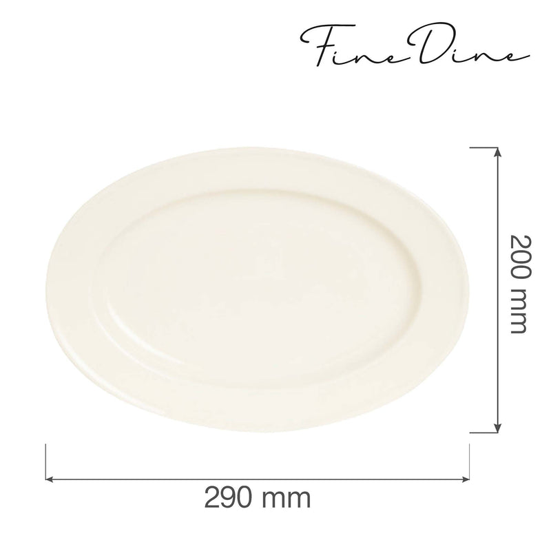 Load image into Gallery viewer, Fine Dine oval ceramic platter, 290x200mm, showcasing a sleek design perfect for serving appetizers or main dishes.
