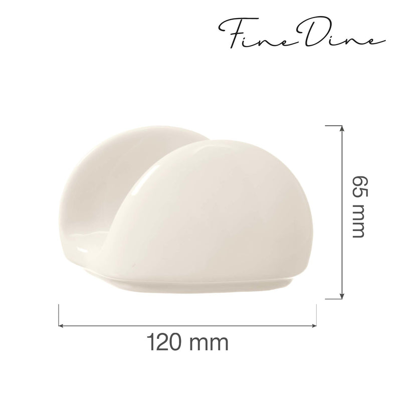 Load image into Gallery viewer, Fine Dine Crema Perla napkin holder with elegant design, showcasing a stylish, durable metal napkin holder for table setting.