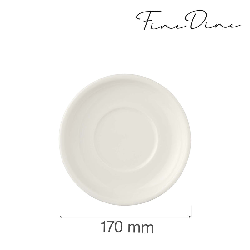 Load image into Gallery viewer, Fine Dine 170mm crema saucer designed for soup bowls, with a smooth ceramic finish and classic round shape.