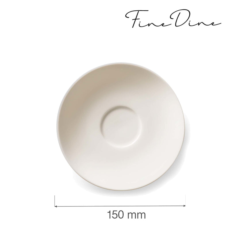 Load image into Gallery viewer, Fine Dine crema saucer with elegant ceramic design, perfect for holding espresso cups and enhancing table presentation.