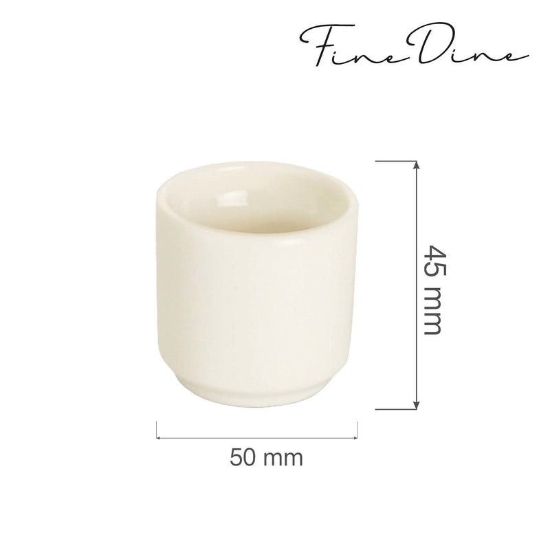 Load image into Gallery viewer, Fine Dine Crema egg cup, 50x45mm ceramic holder for eggs, smooth white finish, ideal for serving soft-boiled eggs.