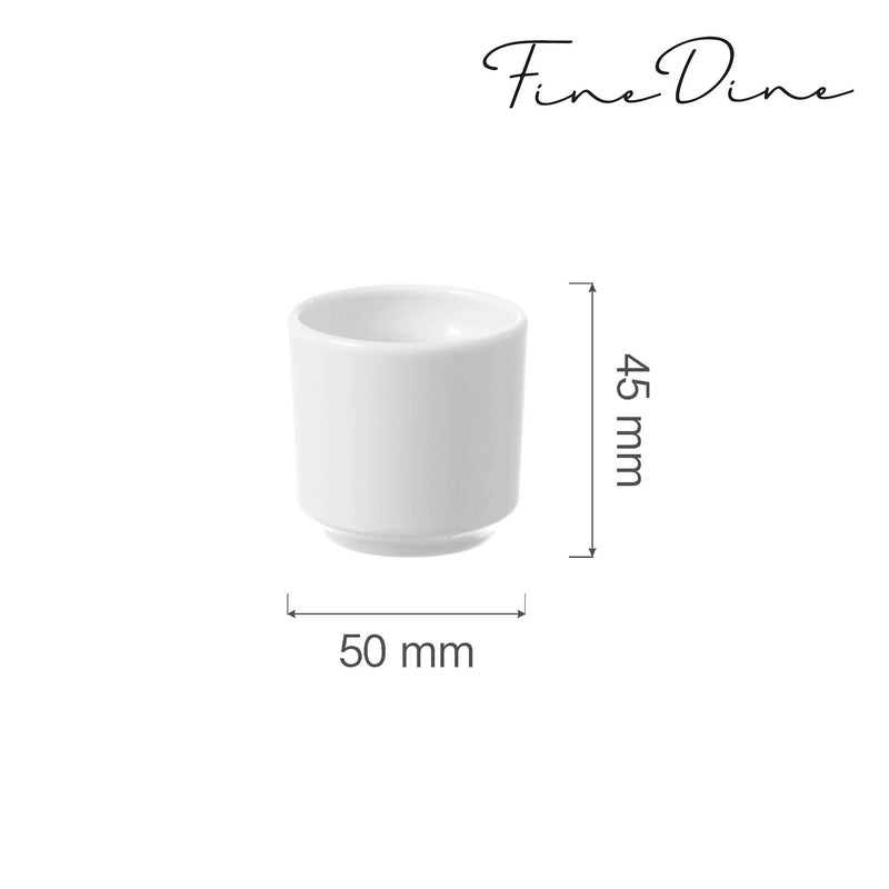 Load image into Gallery viewer, Fine Dine Bianco egg cup, 50x45mm egg dish for holding boiled eggs, white ceramic with smooth finish.