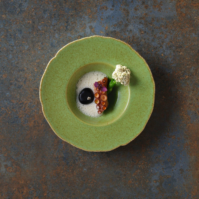 Load image into Gallery viewer, Fine Dine Edenic coupe plate, 210mm, shallow dish without rim, elegant ceramic dinnerware with a smooth, glossy finish.