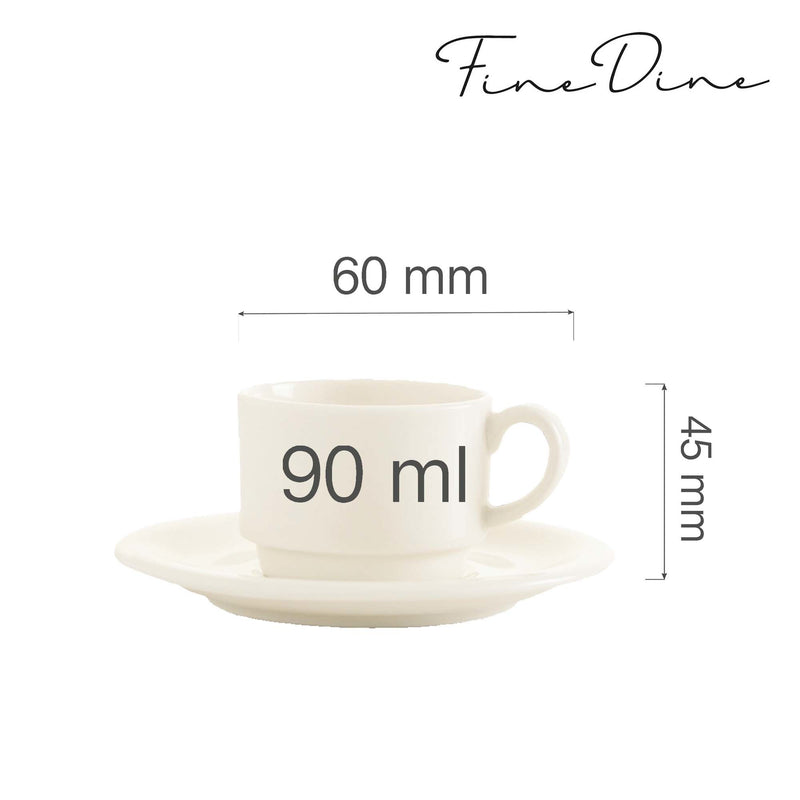 Load image into Gallery viewer, Stackable 90ml crema cup by Fine Dine, showing its compact design and smooth surface in a close-up image.