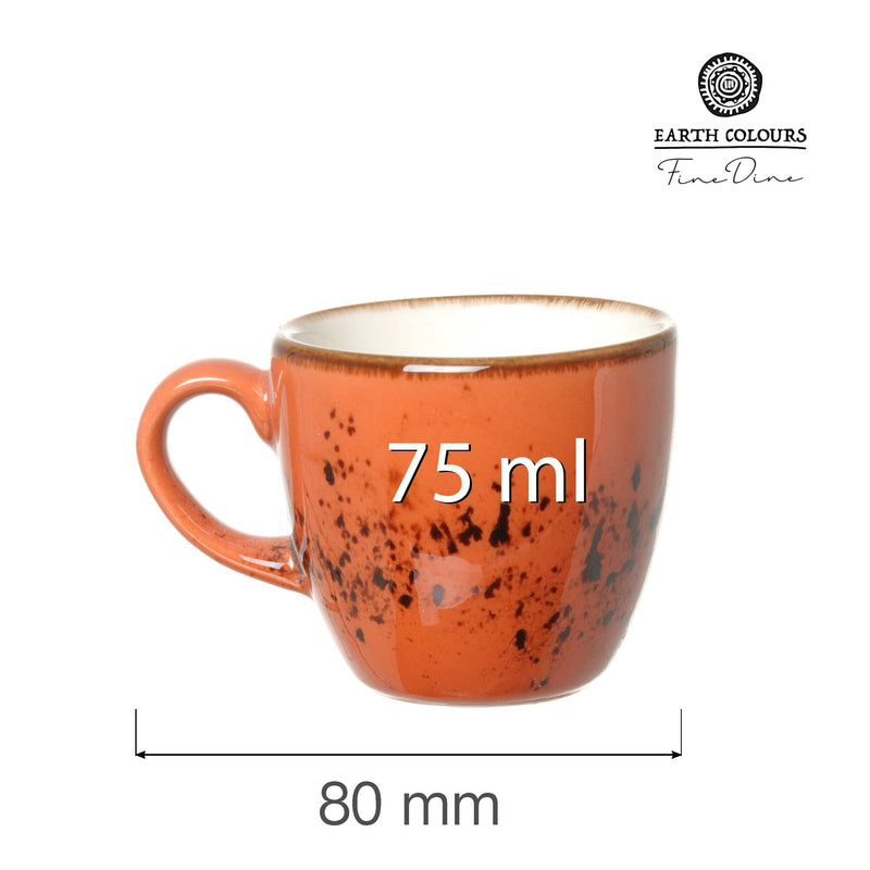 Load image into Gallery viewer, Fine Dine Dahlia espresso cup with 75ml capacity, ceramic design, featuring a floral pattern and smooth handle.