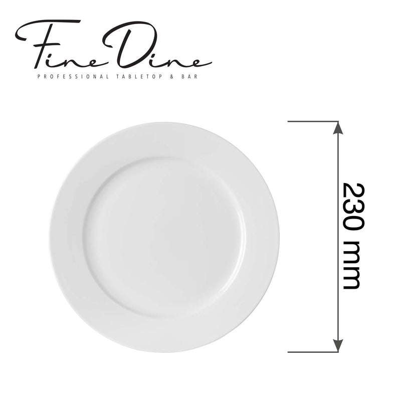 Load image into Gallery viewer, Fine Dine Pure Bianco 230mm flat plate, ceramic dinnerware with a sleek white finish, showcasing a clean, modern design.