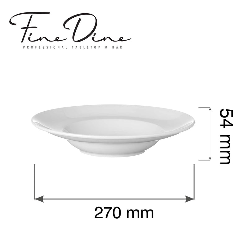 Load image into Gallery viewer, Fine Dine Pure Bianco pasta plate, 270mm, showcasing a sleek white ceramic design ideal for serving pasta dishes.