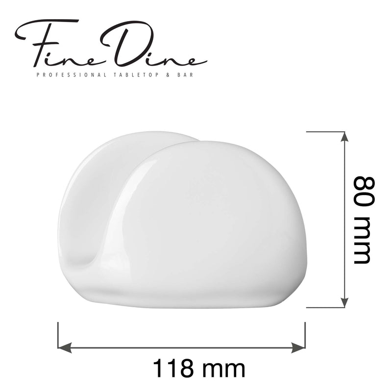 Load image into Gallery viewer, Fine Dine Pure Bianco napkin holder with sleek white design, holding neatly folded napkins for elegant table setting.