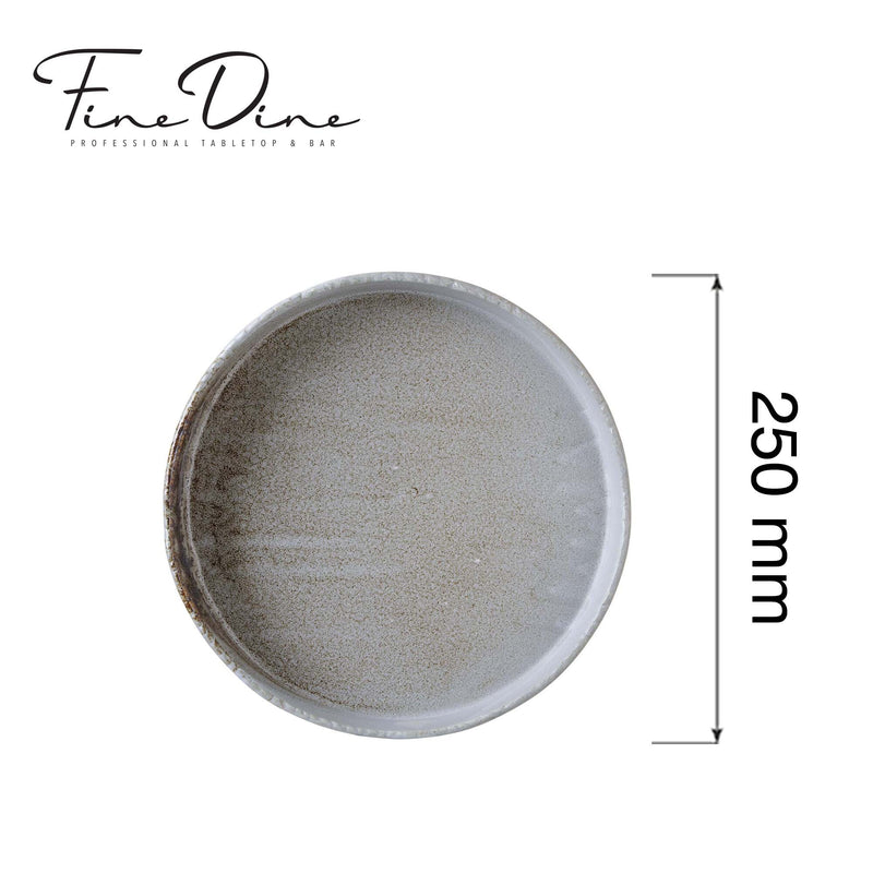 Load image into Gallery viewer, Fine Dine Stark high edge plate, 250mm with a high rim, shown in the image with a sleek ceramic finish.