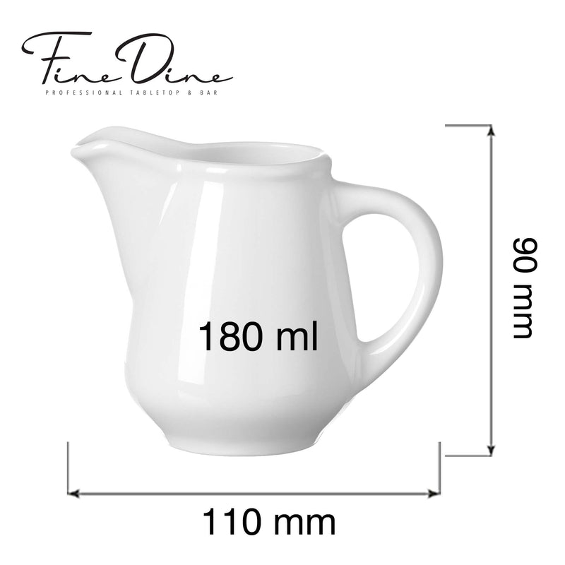 Load image into Gallery viewer, Fine Dine Pure Crema milk jug, 180ml, ceramic container with a sleek design for serving milk or cream.
