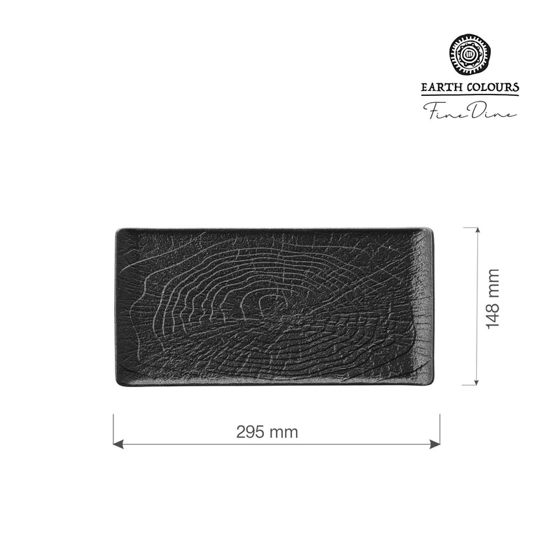 Load image into Gallery viewer, Fine Dine rectangular plate, 295x148mm, with a smooth surface and modern design, ideal for serving appetizers or main courses.