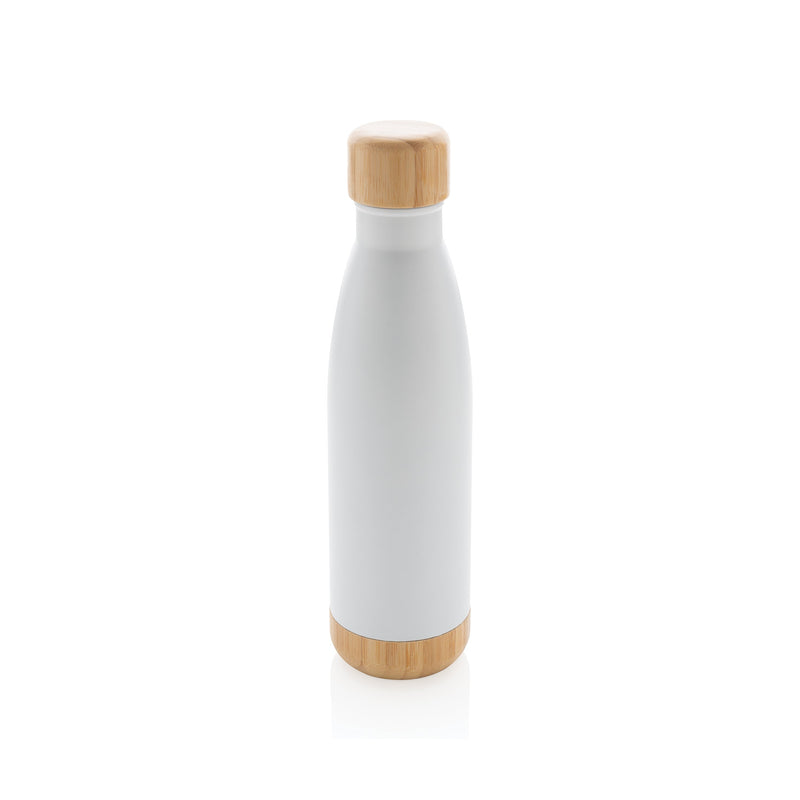Load image into Gallery viewer, Stainless steel bottle with bamboo lid 520ml pack of 25 White Custom Wood Designs __label: Multibuy green-stainless-steel-bottle-with-bamboo-lid-520ml-pack-of-25-56106816110935
