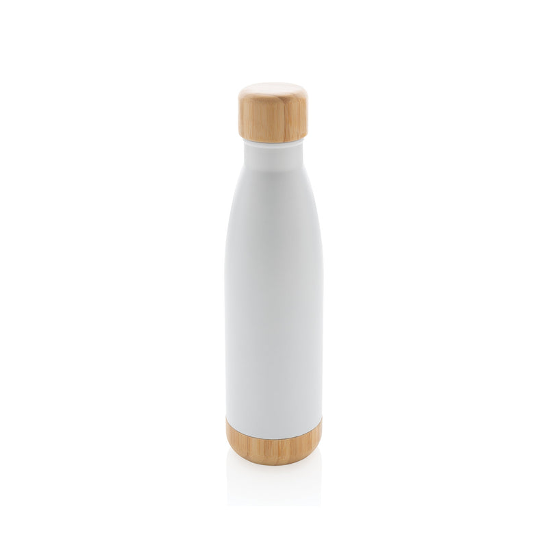 Load image into Gallery viewer, Stainless steel bottle with bamboo lid 520ml pack of 25 White Custom Wood Designs __label: Multibuy green-stainless-steel-bottle-with-bamboo-lid-520ml-pack-of-25-56106816110935