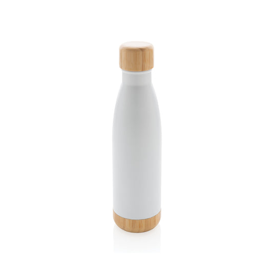 Stainless steel bottle with bamboo lid 520ml pack of 25 White Custom Wood Designs __label: Multibuy green-stainless-steel-bottle-with-bamboo-lid-520ml-pack-of-25-56106816110935