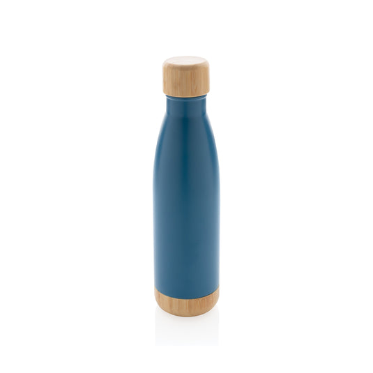 Stainless steel bottle with bamboo lid 520ml pack of 25 Blue Custom Wood Designs __label: Multibuy green-stainless-steel-bottle-with-bamboo-lid-520ml-pack-of-25-56106823254359