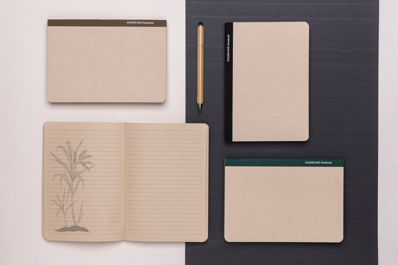 Load image into Gallery viewer, Sugarcane paper A5 Notebook pack of 25 Custom Wood Designs __label: Multibuy green-sugarcane-paper-a5-notebook-pack-of-25-53613746946391