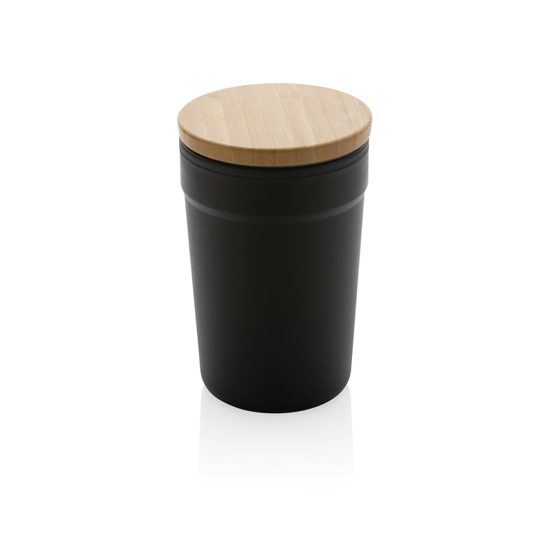 Load image into Gallery viewer, Wooden bamboo lid mug pack of 25 Black Custom Wood Designs __label: Multibuy green-wooden-bamboo-lid-mug-pack-of-25-53613160104279