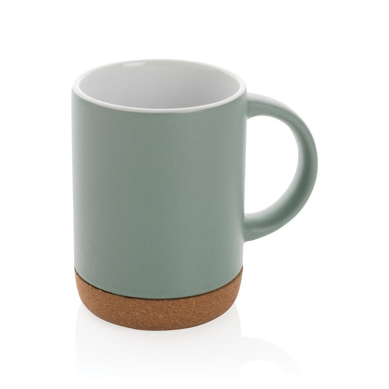 Load image into Gallery viewer, Ceramic mug with cork base pack of 25 Branded Green Custom Wood Designs __label: Multibuy greenceramicmugcorkbasecustomwooddesigns

