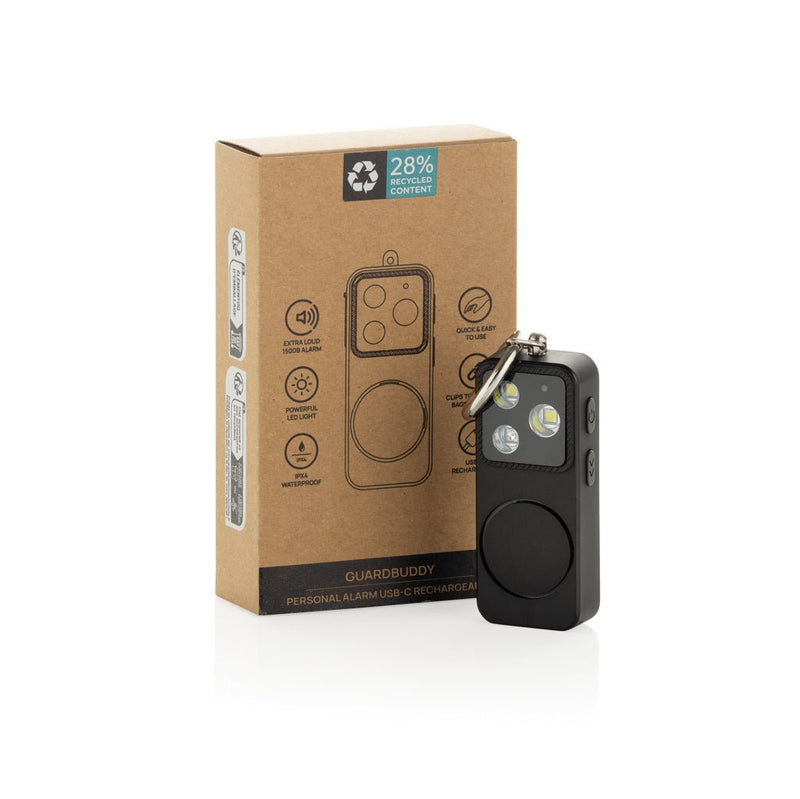 Load image into Gallery viewer, GuardBuddy RCS Personal alarm USB-C re-chargeable - Custom Wood DesignsPersonal alarm USB-C re-chargeableCar & SafetyP330.7701Recycled ABSblack