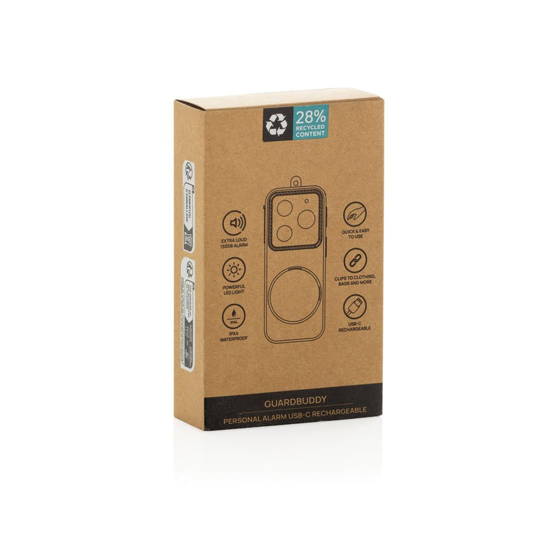 Load image into Gallery viewer, GuardBuddy RCS Personal alarm USB-C re-chargeable - Custom Wood DesignsGuardBuddy RCS Personal alarm USB-C re-chargeableCar & SafetyP330.7701Recycled ABSblack