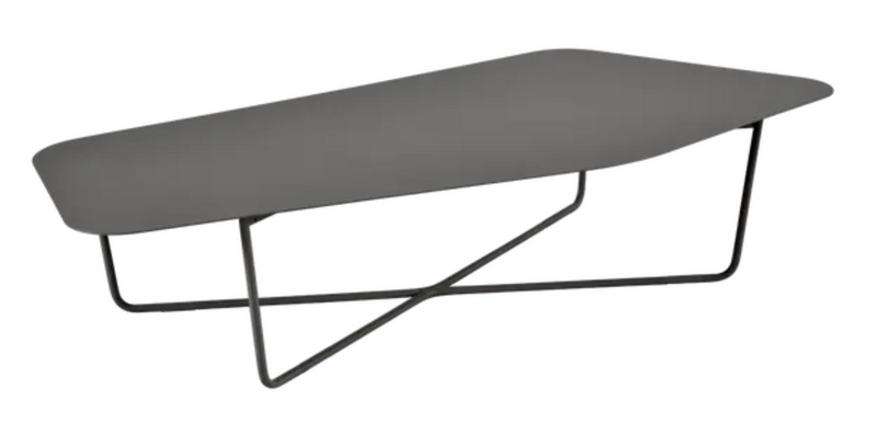 Load image into Gallery viewer, Fermob Ultrasofa low metal table measuring 162 by 74 cm, outdoor furniture with a modern design and sleek black finish.