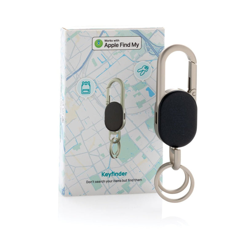 Load image into Gallery viewer, XD Collection dual keyfinder keychain with worldwide locating feature, custom wood design, zinc alloy, for phone and tablet accessories.