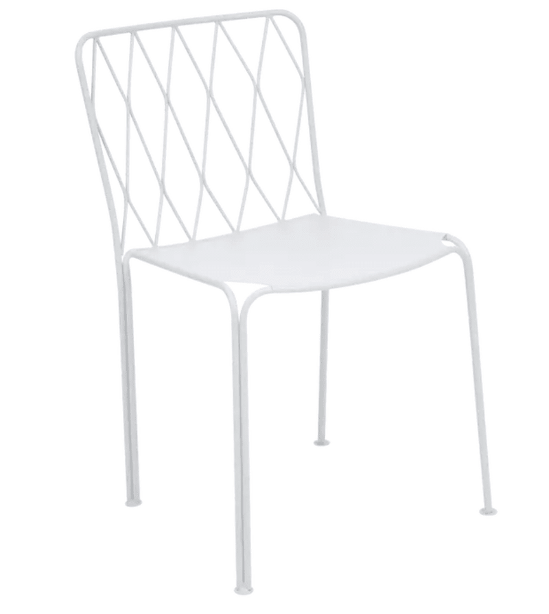 Load image into Gallery viewer, Kintbury Chair Stackable Outdoor Metal Chair - Custom Wood DesignsStackable Fermob outdoor metal chair with white cotton finish, designed for outdoor restaurant or garden use.Outdoor Metal Chair Fermob24575204125207Cotton White