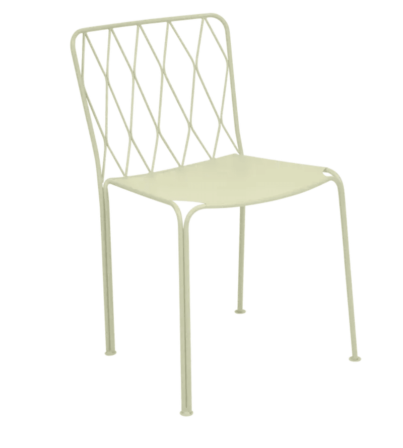 Load image into Gallery viewer, Kintbury Chair Stackable Outdoor Metal Chair - Custom Wood DesignsWillow green Fermob Kintbury stackable outdoor metal chair with a sleek design, suitable for restaurant or patio use.Outdoor Metal Chair Fermob24575202468151Willow Green