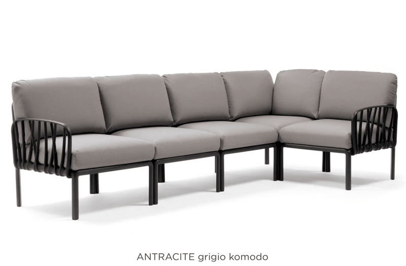 Load image into Gallery viewer, Komodo 5 Modular Outdoor Sofa - Custom Wood DesignsAntracite gray Komodo 5 modular outdoor sofa by Custom Wood Designs, featuring comfortable cushions and modern design for patio seating.Komodo Nardi Outdoor Sofa24575202373175Antracite Grigio
