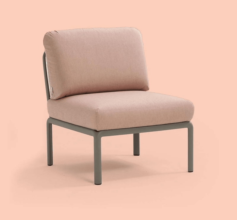 Load image into Gallery viewer, Komodo Central Sofa Module - Custom Wood DesignsNardi Komodo Central Sofa Module showing a modern outdoor sectional piece with neutral cushions and sleek design.Nardi Outdoor Sofa Komodo Section24575201567415Tortora Rosa Quarzo