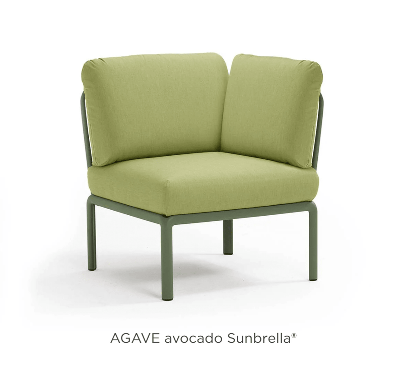 Load image into Gallery viewer, Komodo Corner Module Outdoor Sofa - Custom Wood DesignsNardi Komodo outdoor corner modular sofa with sunbrella Agave avocado cushions, ideal for outdoor patio or garden seating.Nardi Sofa Outddor Corner24575207247319Agave Avocado