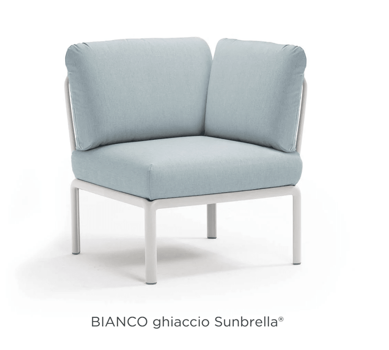 Load image into Gallery viewer, Komodo Corner Module Outdoor Sofa - Custom Wood DesignsNardi Komodo corner outdoor sofa module with white Sunbrella fabric, showcasing a modern outdoor corner seating arrangement.Nardi Sofa Outddor Corner24575205888567Antracite Tech