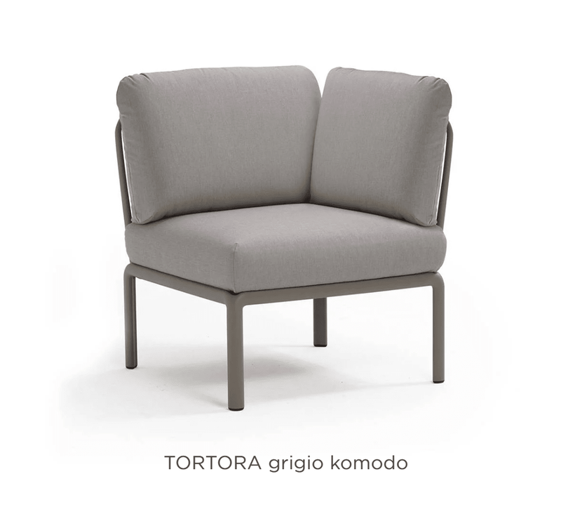 Load image into Gallery viewer, Komodo Corner Module Outdoor Sofa - Custom Wood DesignsNardi Komodo outdoor corner sofa module with sunbrella fabric in tortora gray, designed for stylish outdoor lounging.Nardi Sofa Outddor Corner24575204728119Tortora Grigio