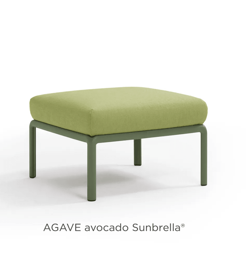Load image into Gallery viewer, Nardi Komodo Pouf from the Agave Avocado Nardi outdoor sofa Komodo section, showing a vibrant green modular seating piece.
