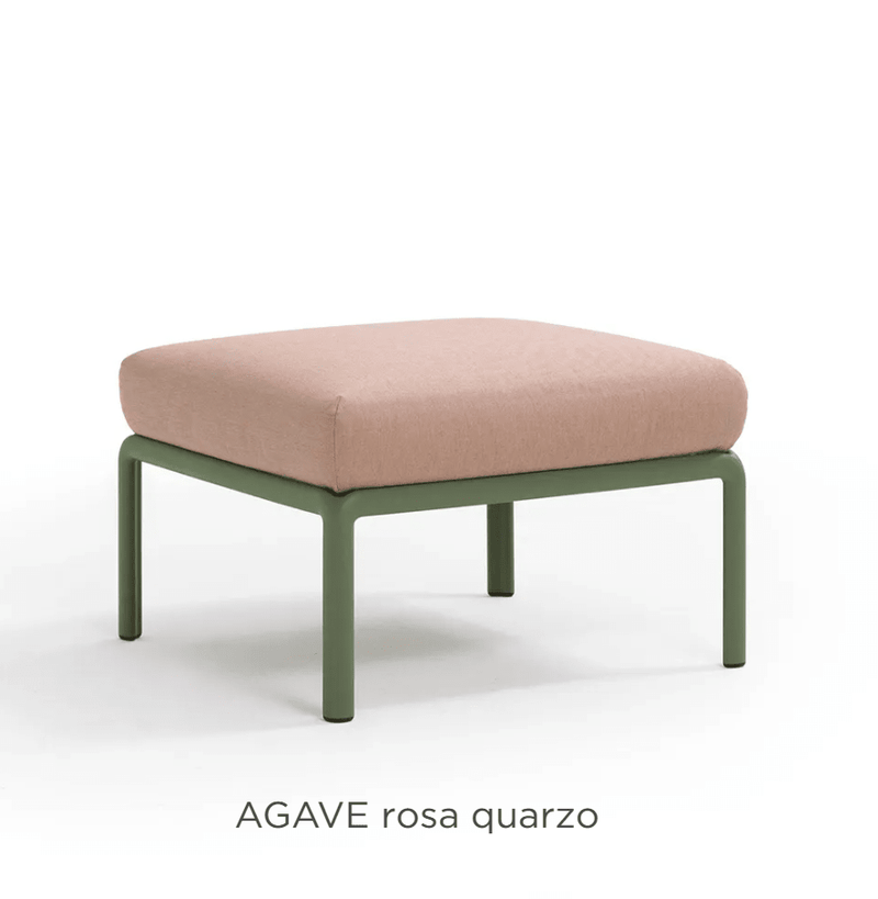 Load image into Gallery viewer, Nardi Komodo Pouf from the Komodo outdoor sofa section with agave pink and quartz color, modular seating for outdoor lounging.