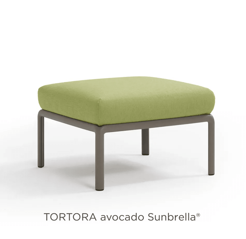 Load image into Gallery viewer, Nardi Komodo Pouf from the outdoor Nardi Komodo sectional sofa set, featuring a tortora and avocado color design.