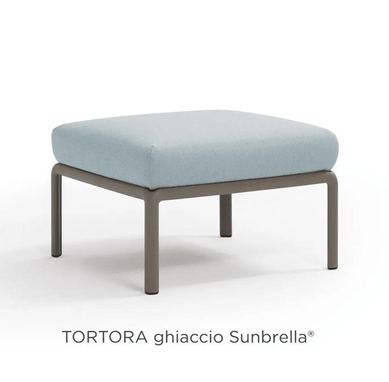 Load image into Gallery viewer, Nardi Komodo Pouf from the outdoor Nardi Komodo Section sofa set in tortora ghiaccio color, showing modular seating and plush cushion.