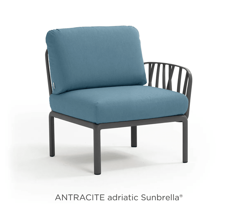Load image into Gallery viewer, Komodo Terminal Module Outdoor Sofa - Custom Wood DesignsNardi Komodo Terminal Module outdoor sofa in anthracite with Sunbrella fabric, designed for outdoor relaxation and modular comfort.Nardi Outdoor Sofa Komodo24575209765623Anttacite Adriatic