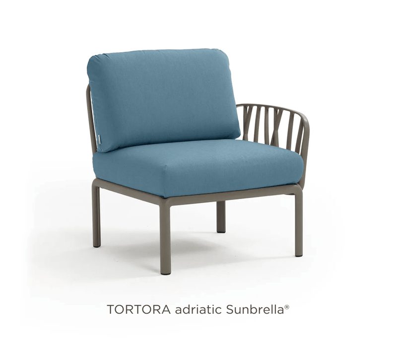 Load image into Gallery viewer, Komodo Terminal Module Outdoor Sofa - Custom Wood DesignsNardi Komodo Terminal Module outdoor sofa in tortora Sunbrella fabric, featuring a modern, modular design for outdoor living.Nardi Outdoor Sofa Komodo24575208141335Tortora Adriatic