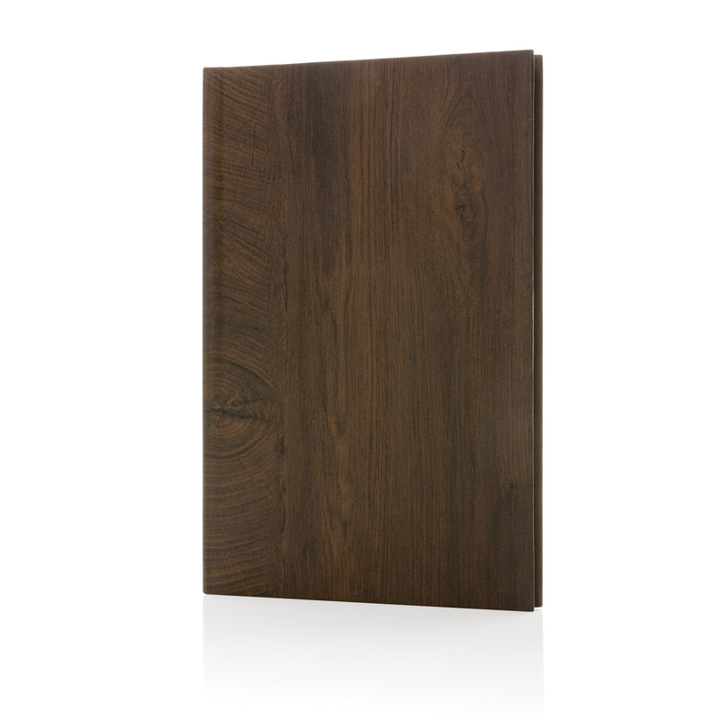 Load image into Gallery viewer, Pack of 25 light brown wood print A5 notebooks by Custom Wood Designs, showing the textured wood pattern on the covers.