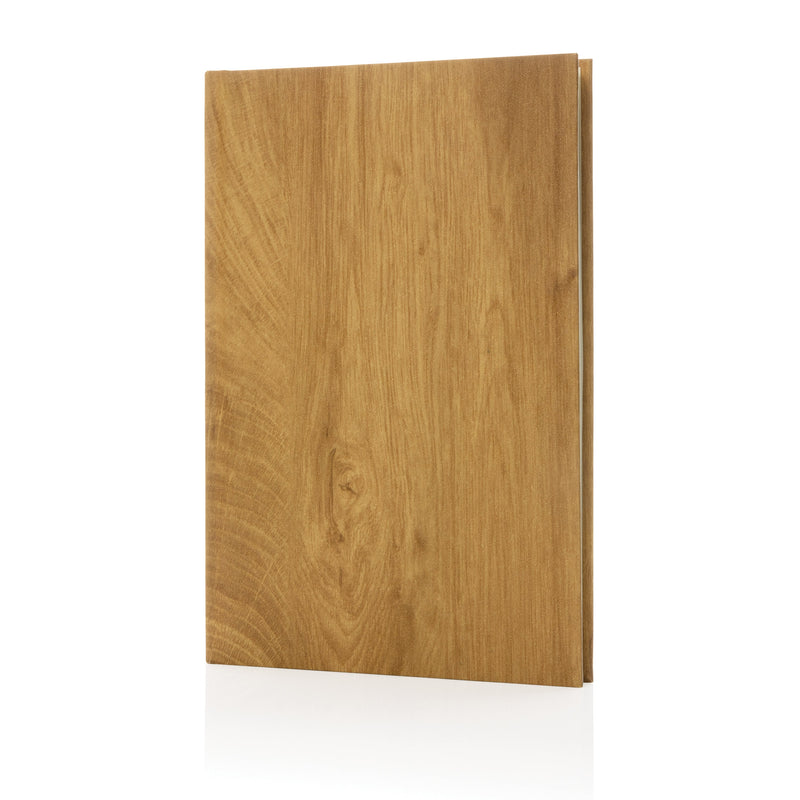 Load image into Gallery viewer, Pack of 25 light brown wood print A5 notebooks by Custom Wood Designs, featuring natural wood grain covers.