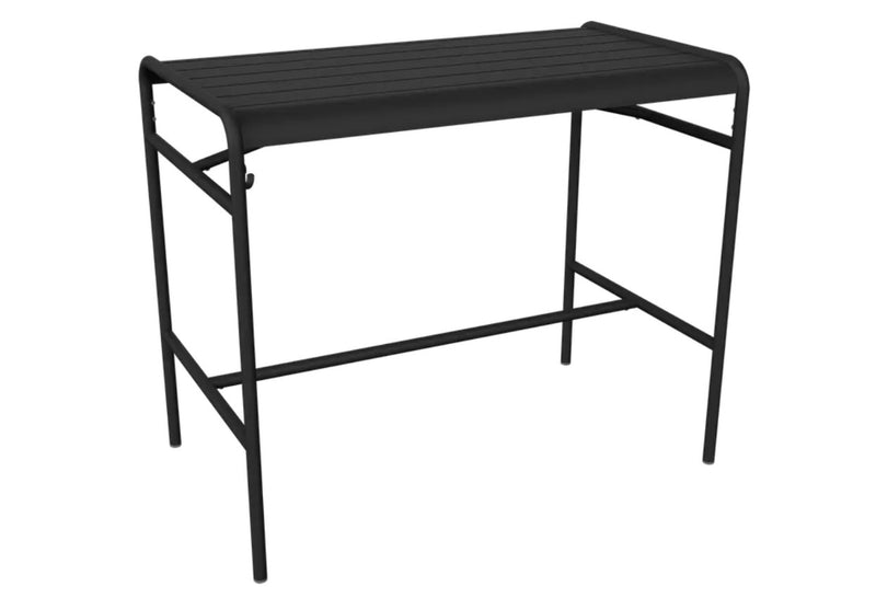 Load image into Gallery viewer, Luxembourg High Metal Table by Fermob with liquorice finish, measuring 126 x 73 cm, featuring a sleek modern design.