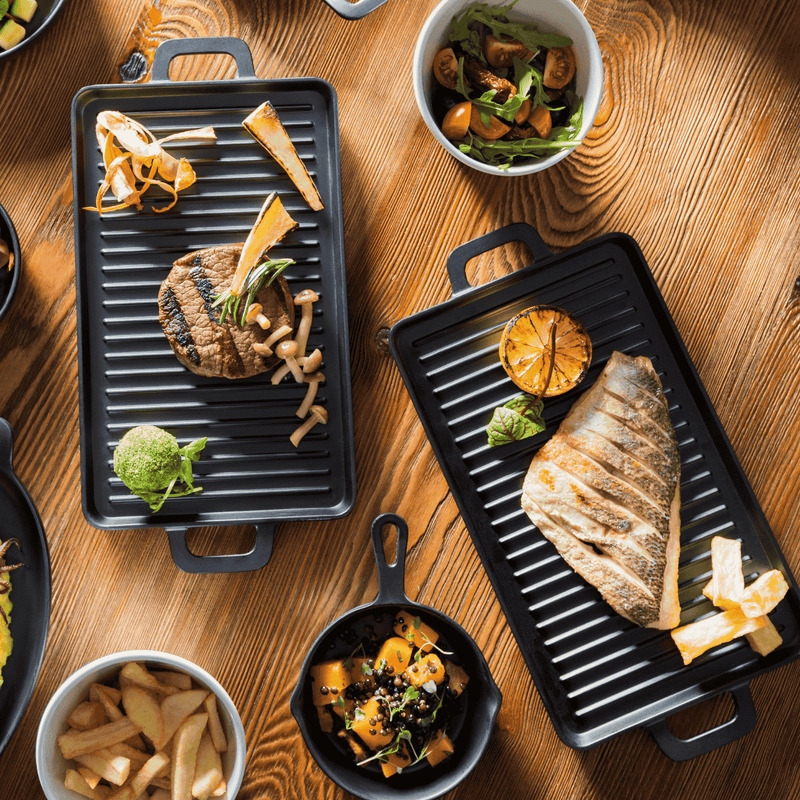 Load image into Gallery viewer, Little Chef melamine mini rectangular griddle pan, 320x162x(H)20mm - Custom Wood DesignsFine Dine Little Chef melamine mini rectangular roasting pan with 320x162x20mm dimensions, ideal for small cooking tasks.melamine roasting pan564516