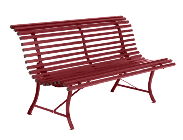 Load image into Gallery viewer, Louisiane 150cm Outdoor Bench - Custom Wood DesignsLouisiane 150cm outdoor folding bench by Fermob in vibrant chili red, steel construction, suitable for outdoor and commercial useFolding Bench Fermob5026.0Chilli